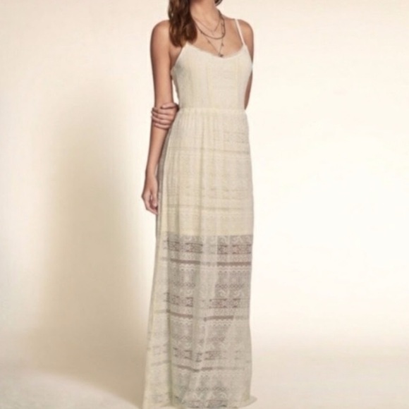 Hollister Dresses & Skirts - Cream Lace Maxi